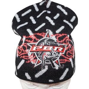 Vintage PBR Beanie Cap - Professional Bull Riders Black Sports Hat One Size 2005